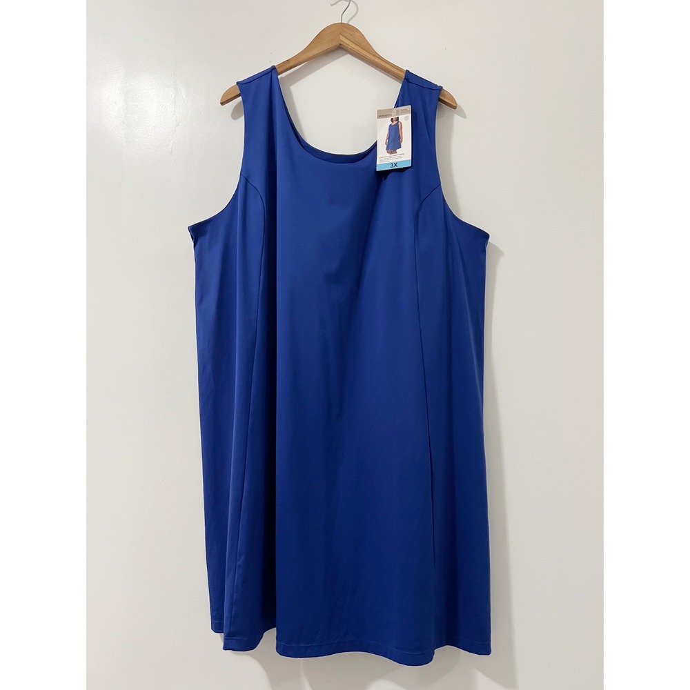 Mondetta Womens 3X Blue Recycled Polyester Spandex Tennis Dress